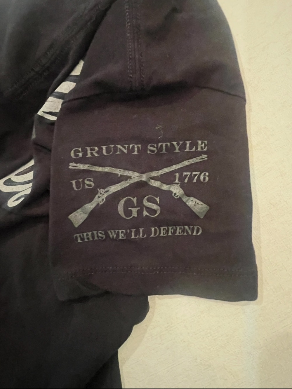 Grunt Style Black "Strong as a Mother" Short Sleeve Tee. GUC! - Picture 5 of 8